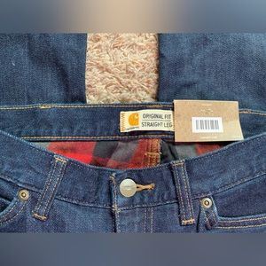 NWT Carhartt Original Fit Blaine Flannel-Lined Jean - Medium Tall